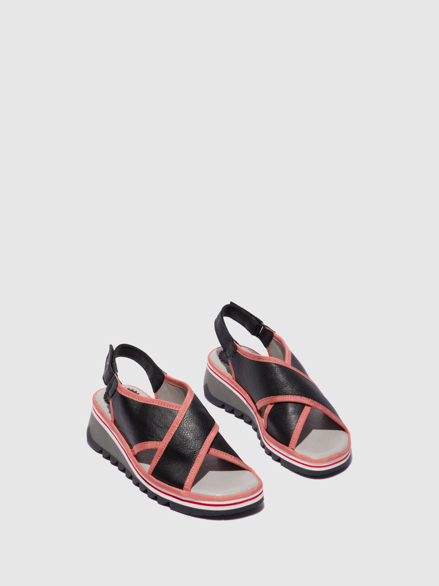 Fly London Crossover Sandals TANO133FLY BLACK (PINK)